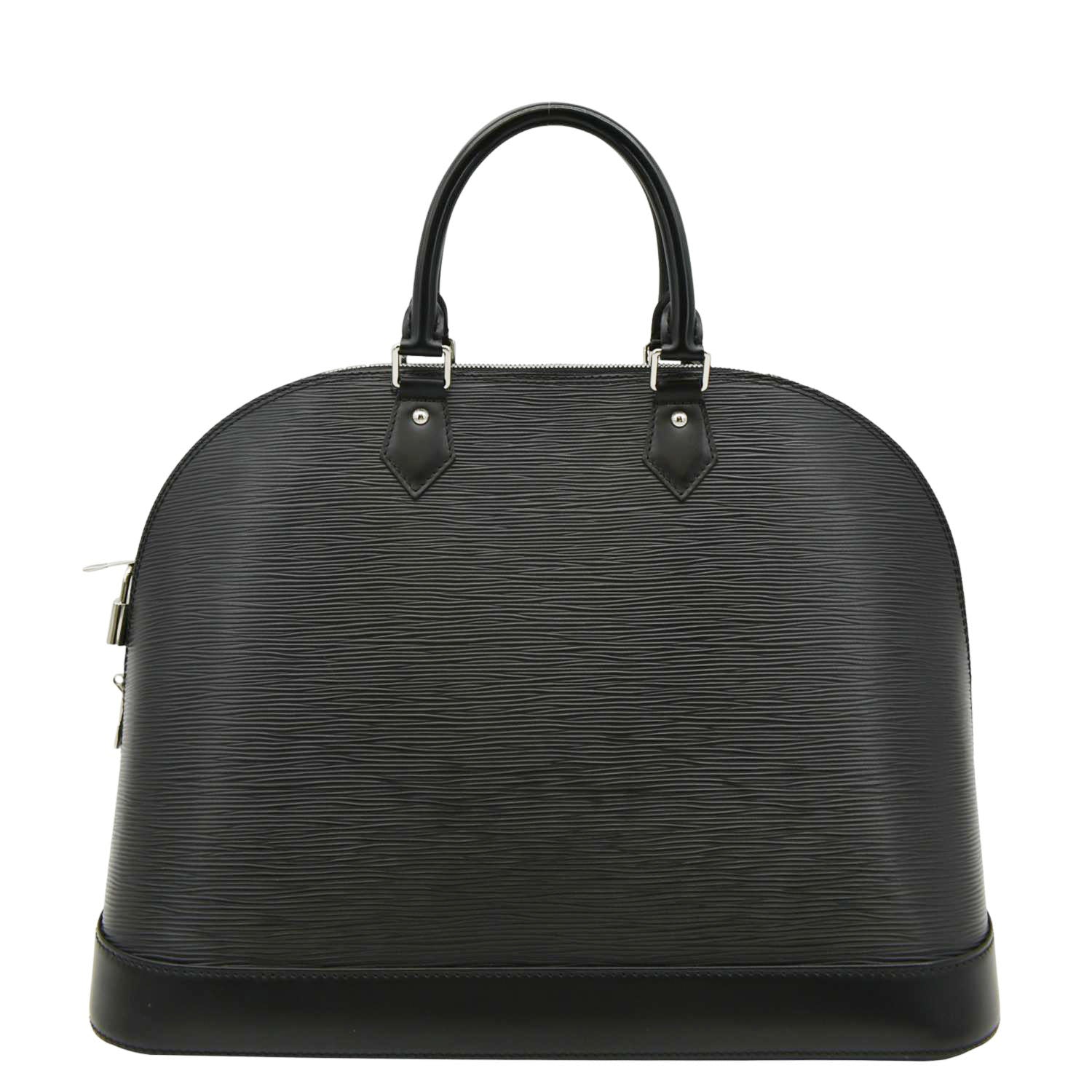 LOUIS VUITTON Alma GM Epi Leather Satchel Bag Black