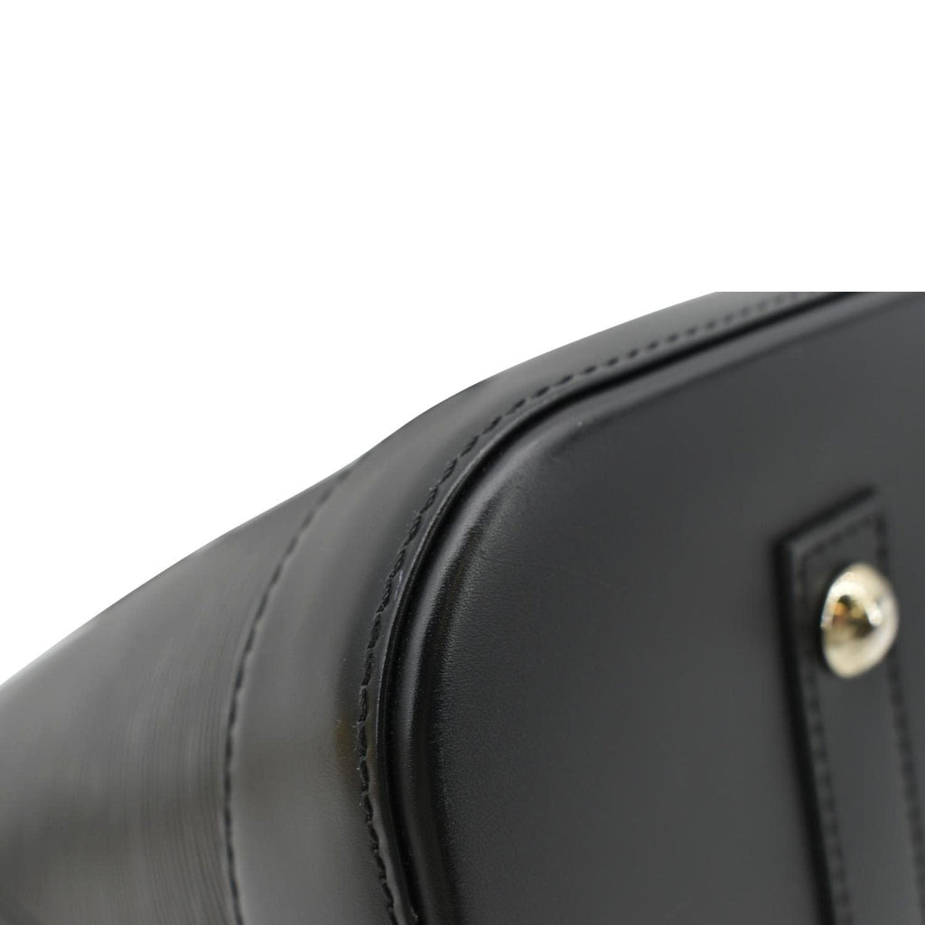 LOUIS VUITTON Alma GM Epi Leather Satchel Bag Black