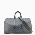 LOUIS VUITTON Keepall 45 Bandouliere Damier Graphite Travel Bag Black