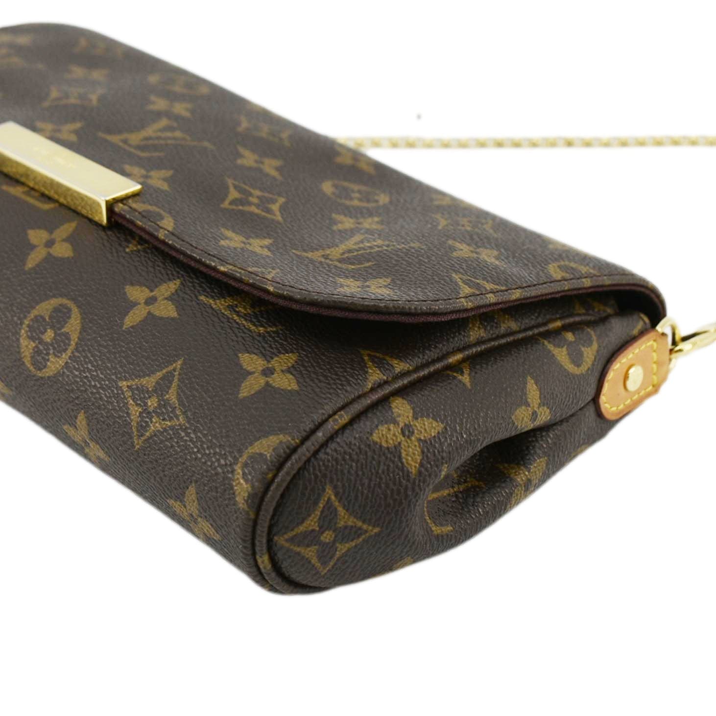 LOUIS VUITTON Favorite MM Monogram Canvas Shoulder Bag Brown