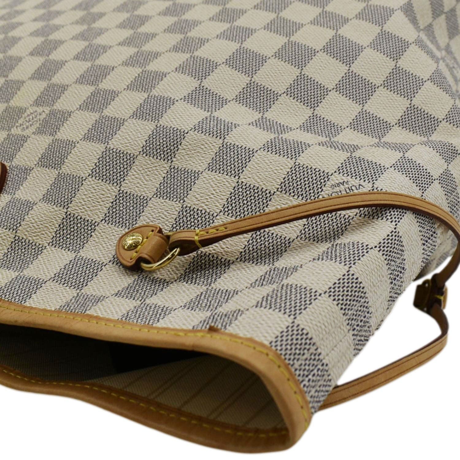 LOUIS VUITTON Neverfull GM Damier Azur Tote Shoulder Bag White