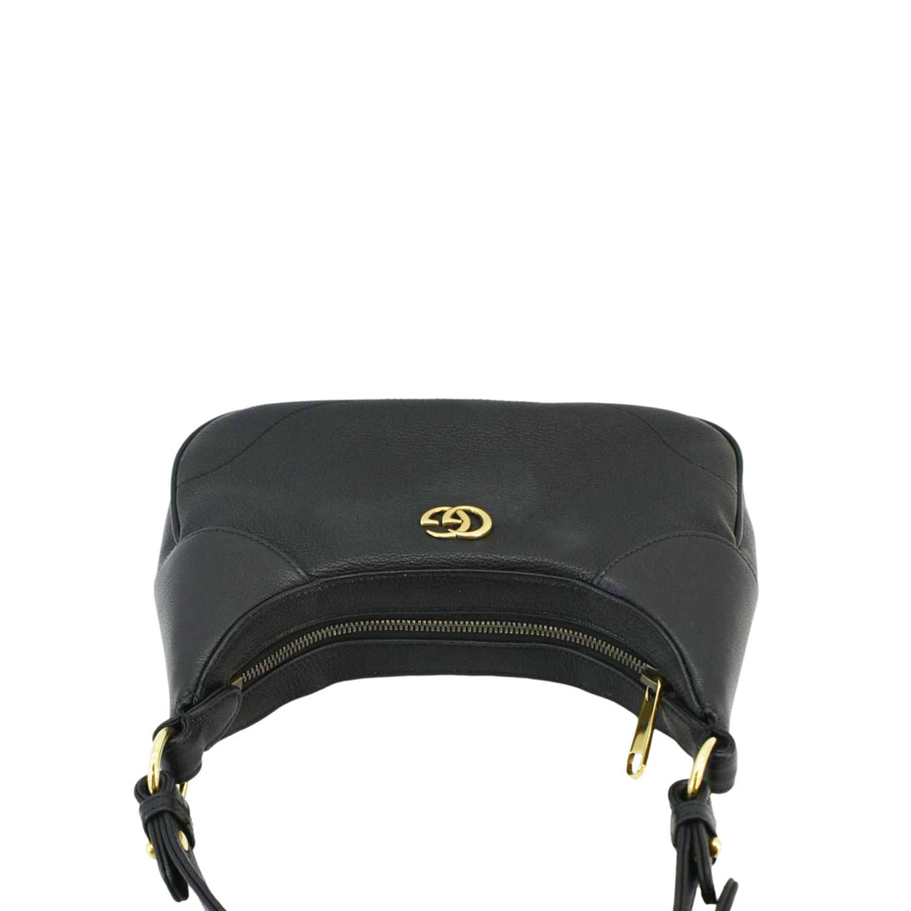 GUCCI Aphrodite Small Leather Shoulder Bag Black 731817