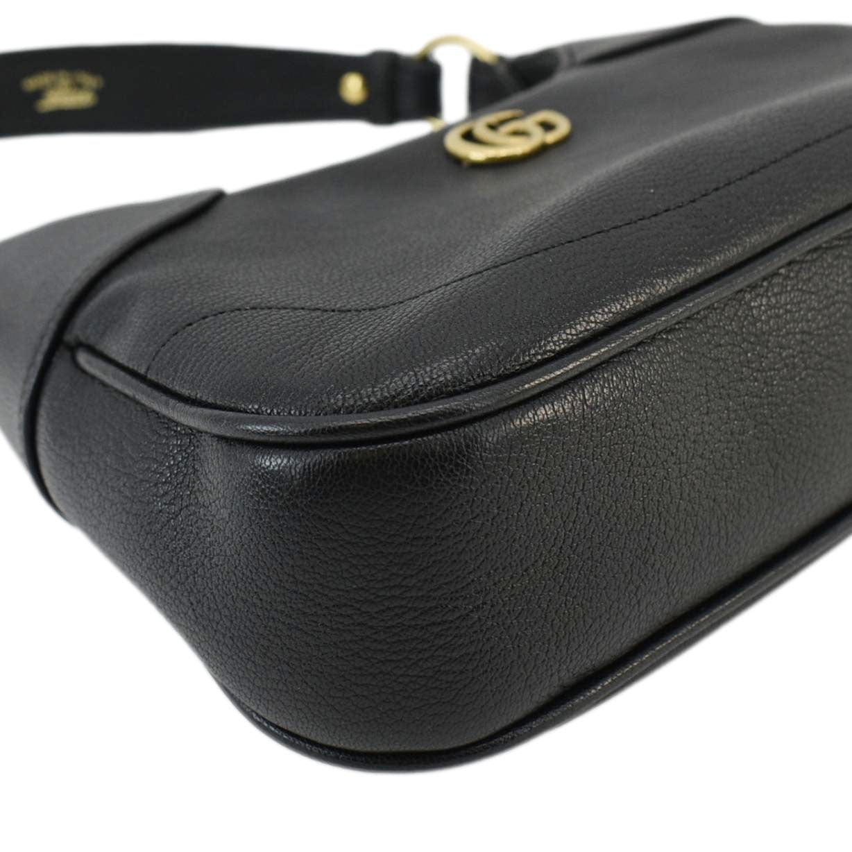 GUCCI Aphrodite Small Leather Shoulder Bag Black 731817