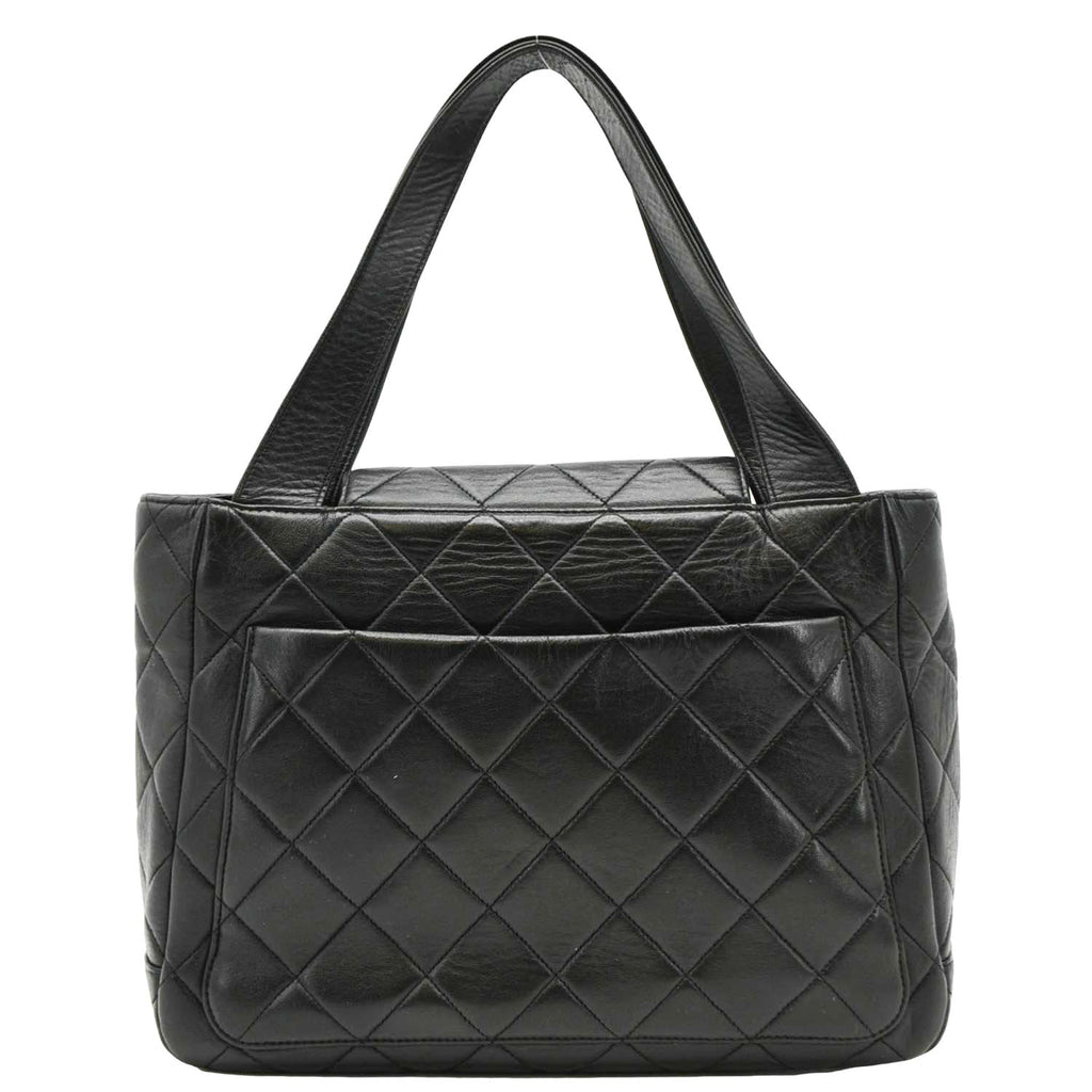 Chanel Classic Flap  Quilted Leather Tote Bag Black