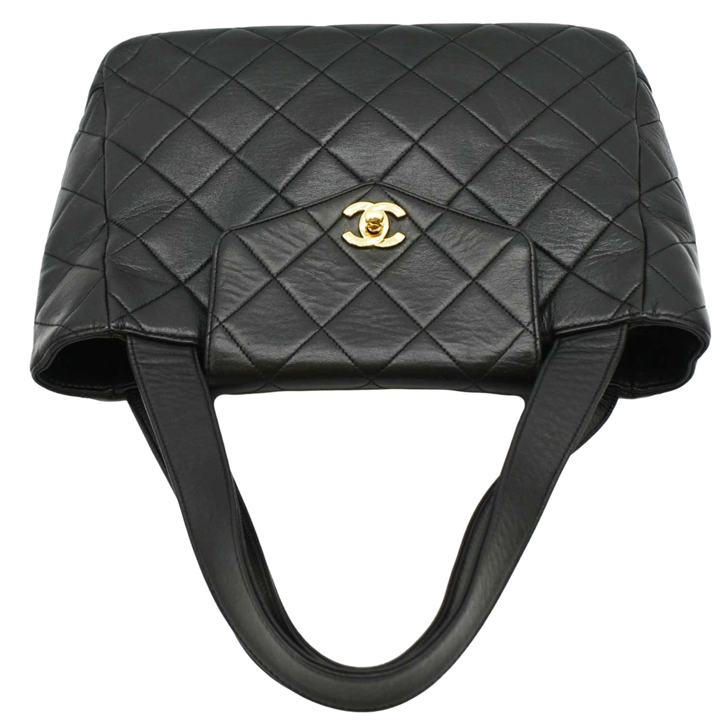 Chanel Classic Flap  Quilted Leather Tote Bag Black