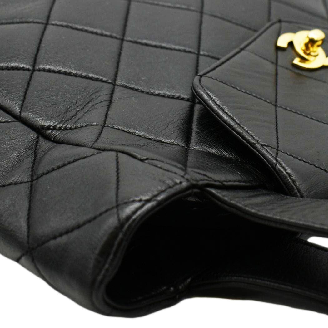Chanel Classic Flap  Quilted Leather Tote Bag Black