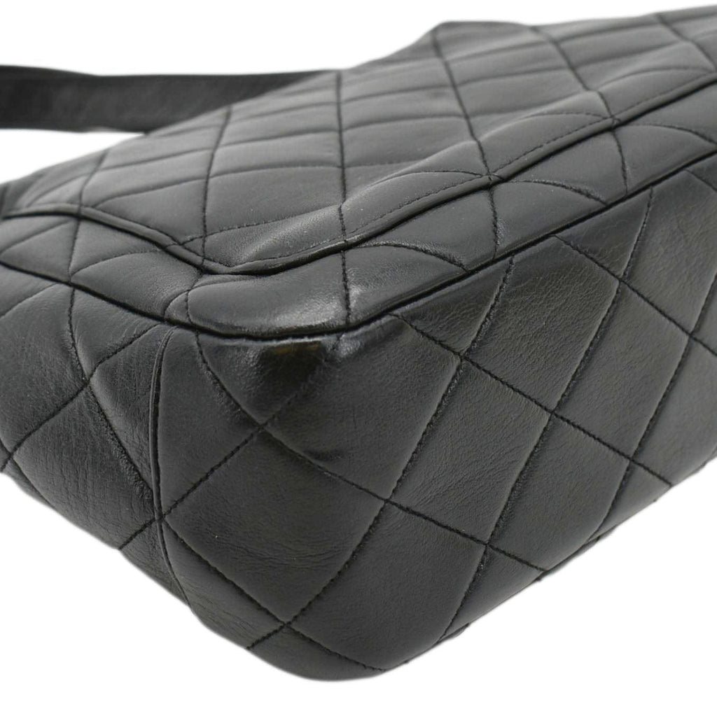 Chanel Classic Flap  Quilted Leather Tote Bag Black
