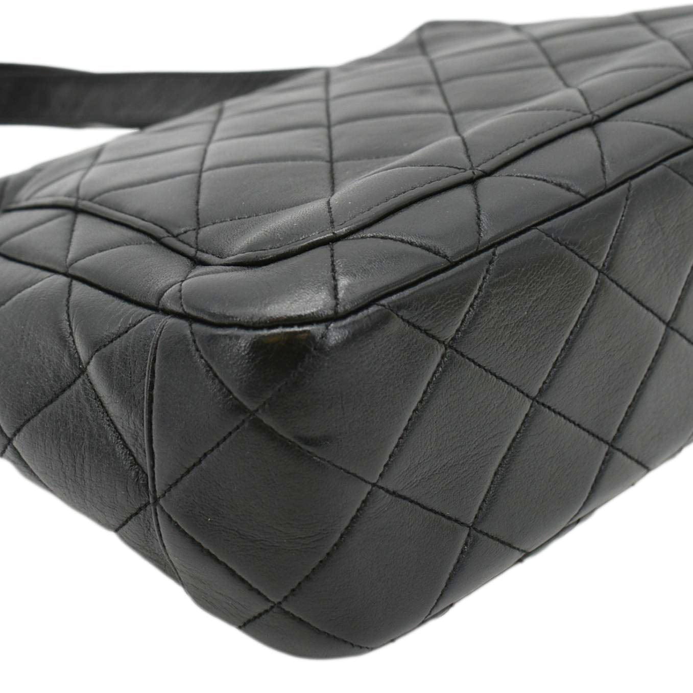 Chanel Classic Flap  Quilted Leather Tote Bag Black