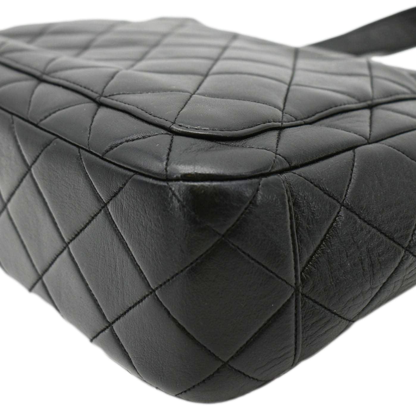 Chanel Classic Flap  Quilted Leather Tote Bag Black
