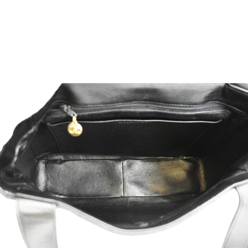 Chanel Classic Flap  Quilted Leather Tote Bag Black