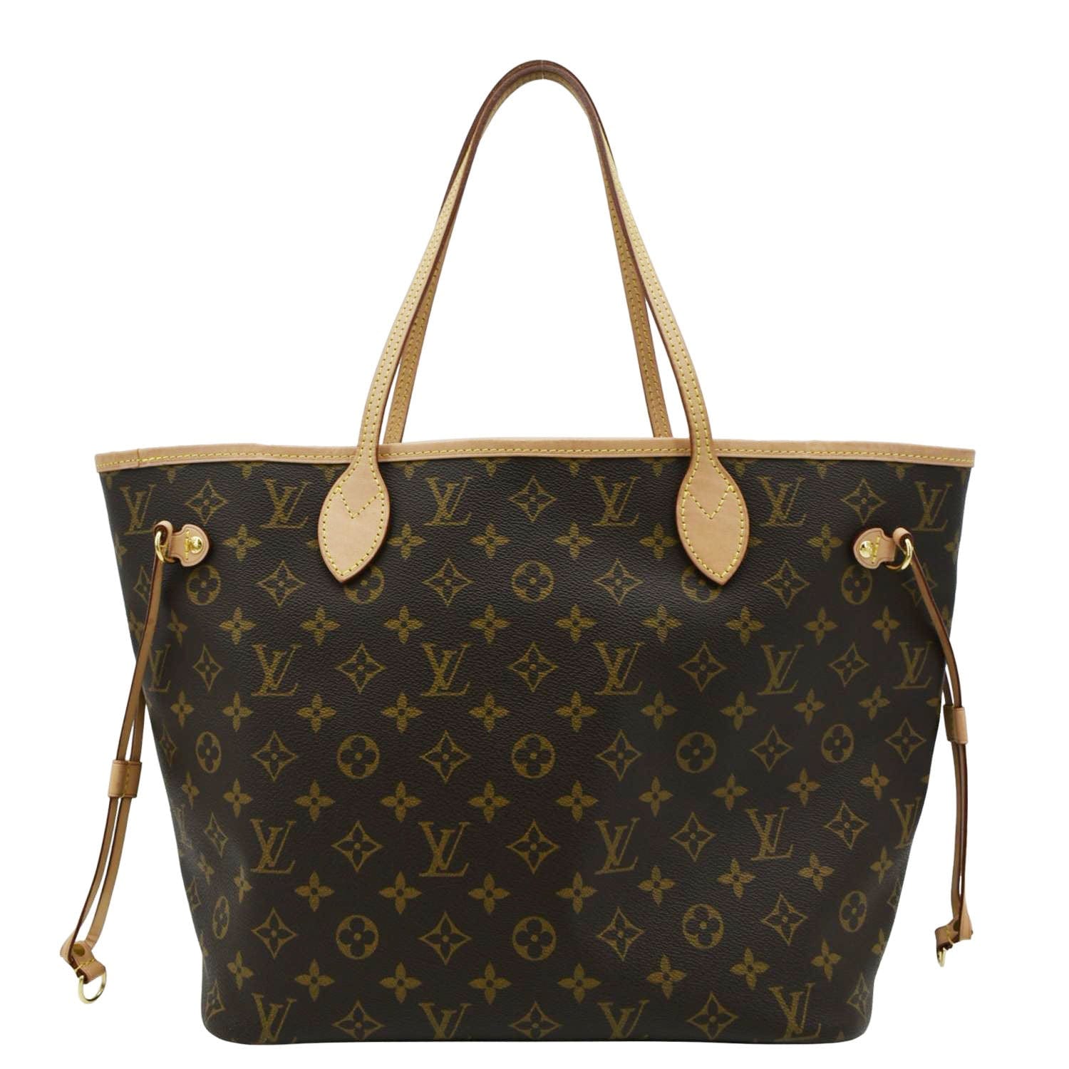 LOUIS VUITTON Neverfull MM Monogram Canvas Tote Bag Brown