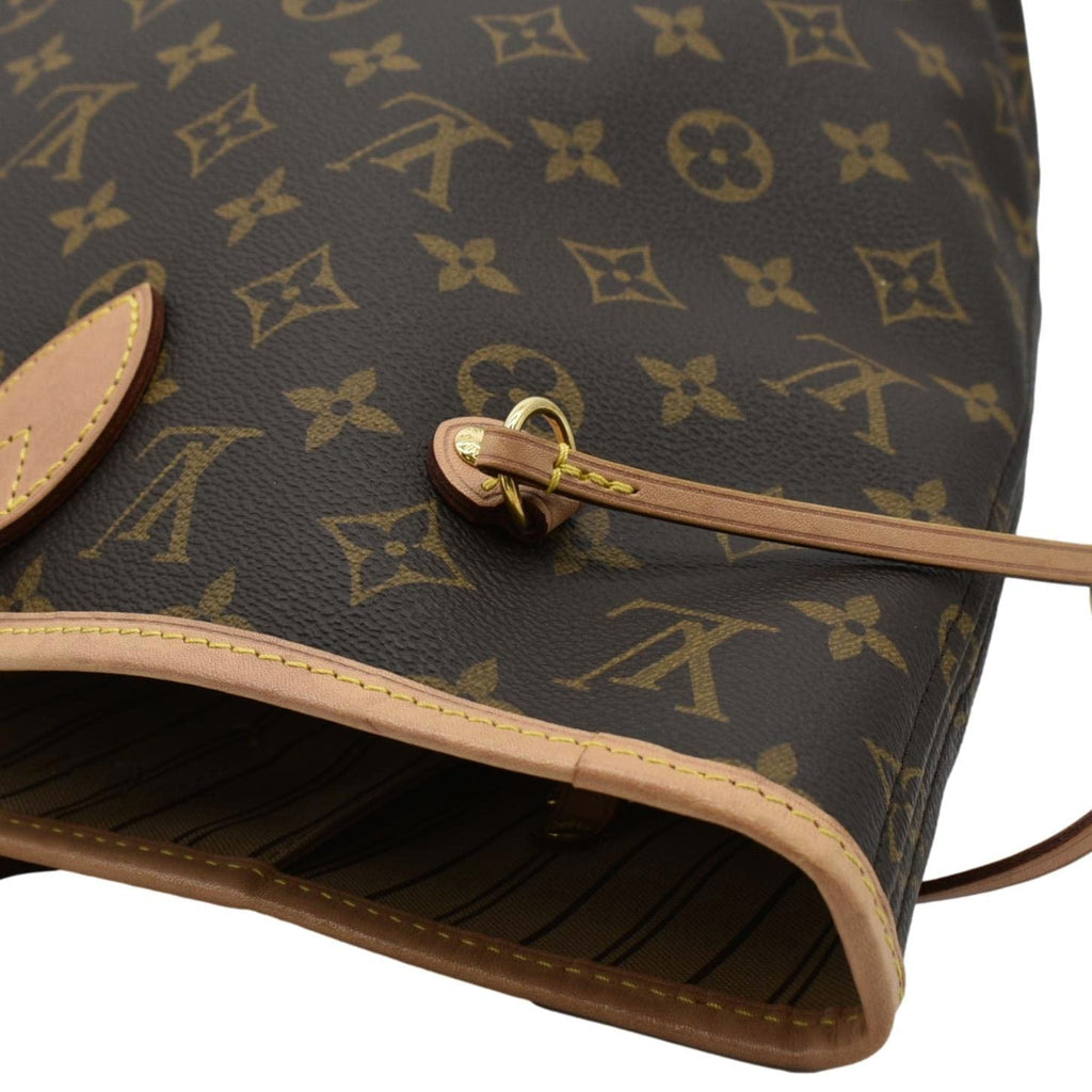 LOUIS VUITTON Neverfull MM Monogram Canvas Tote Bag Brown