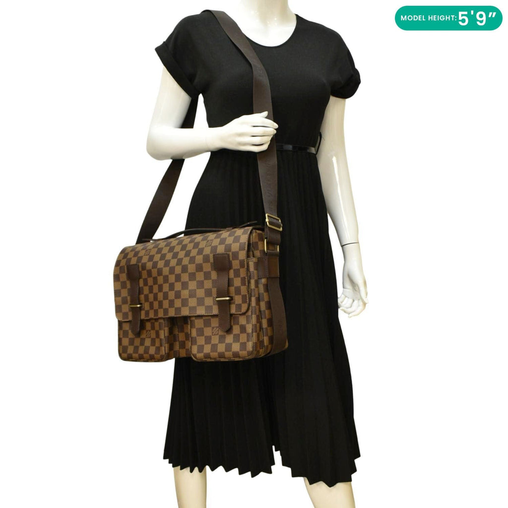 LOUIS VUITTON Broadway Damier Ebene Messenger Bag Brown