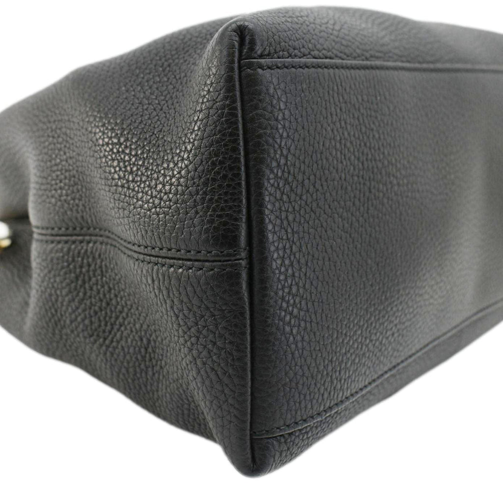 Gucci Soho Medium Pebbled Leather Shoulder Bag Black 308982