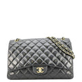 Chanel Maxi Classic Single Flap Quilted Leather Crossbody Bag Black