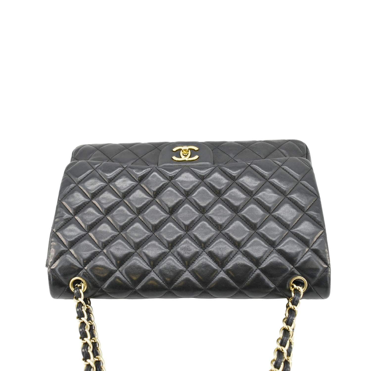 Chanel Maxi Classic Single Flap Quilted Leather Crossbody Bag Black