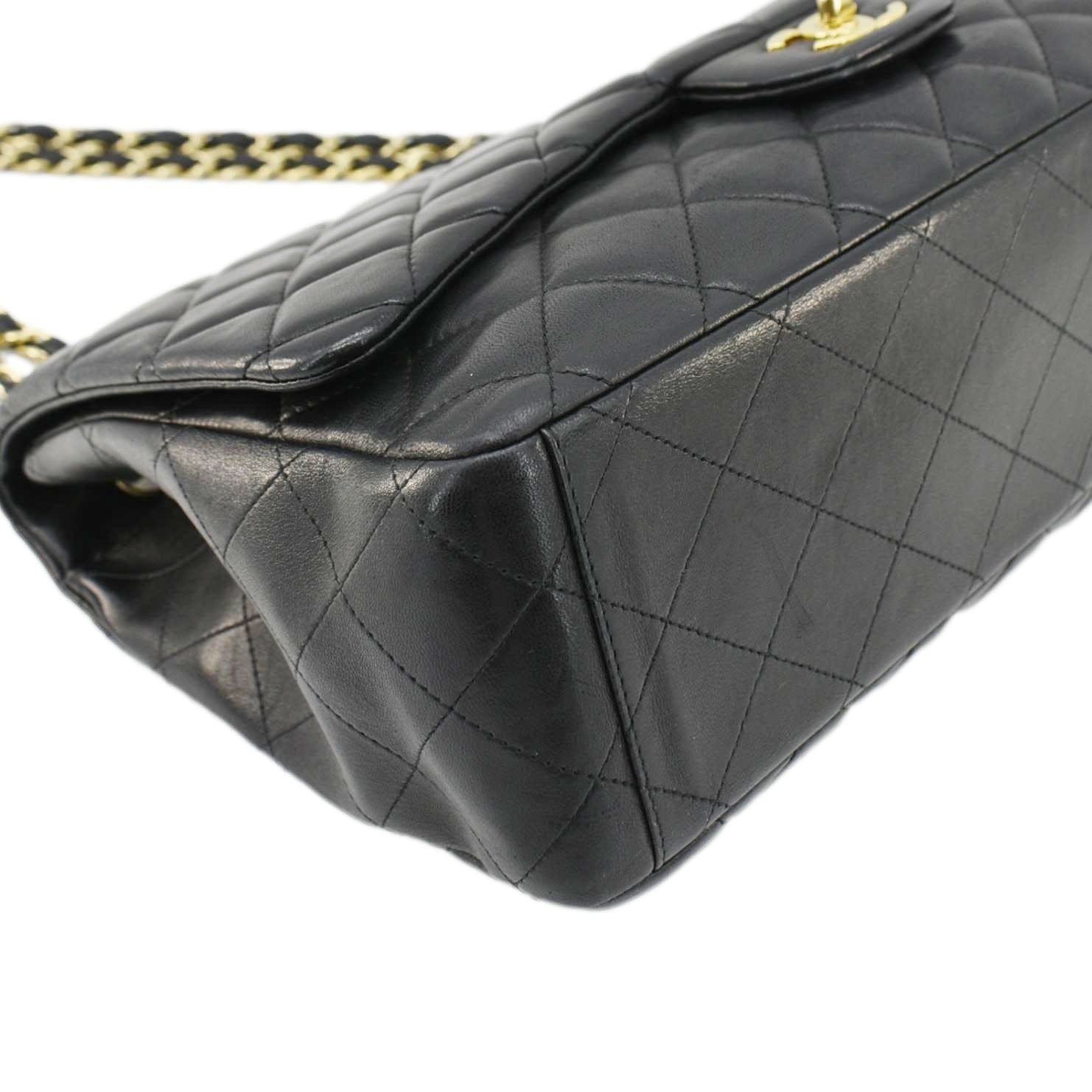 Chanel Maxi Classic Single Flap Quilted Leather Crossbody Bag Black