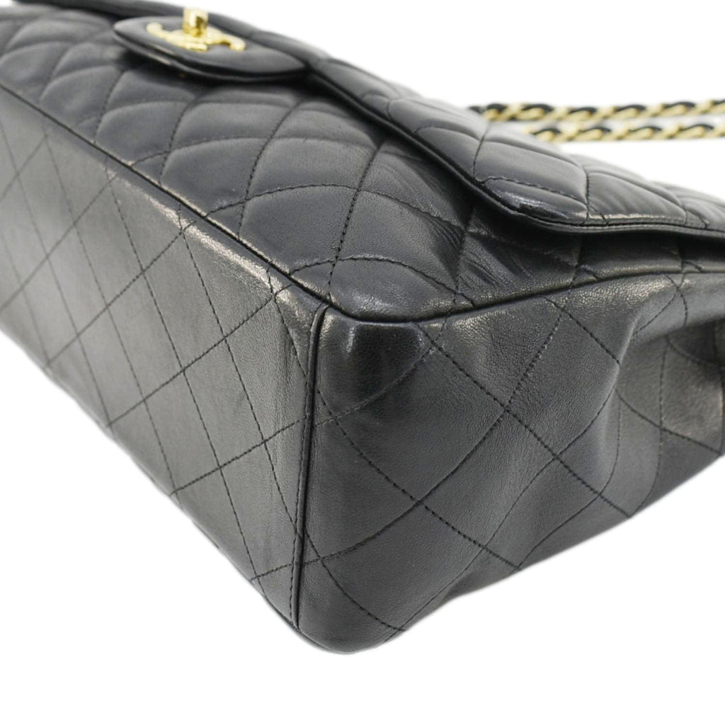 Chanel Maxi Classic Single Flap Quilted Leather Crossbody Bag Black