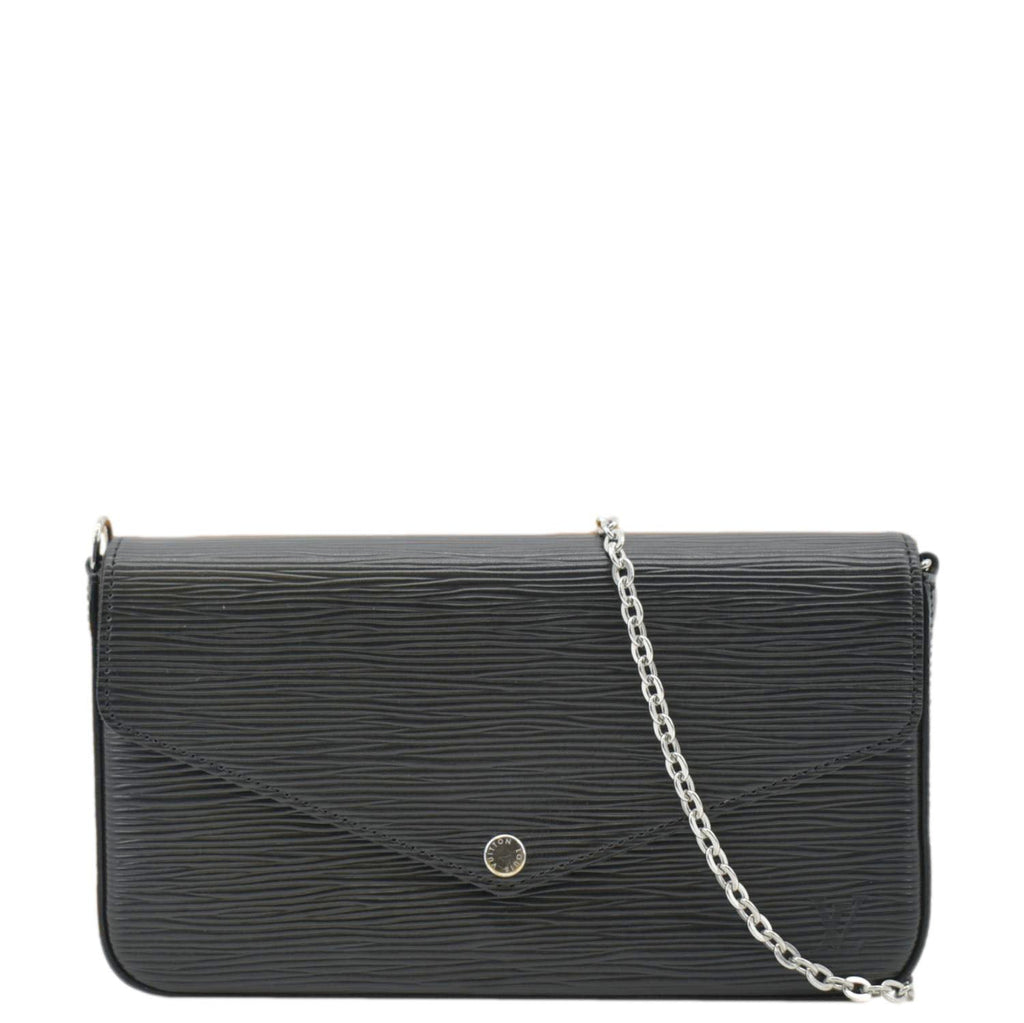 LOUIS VUITTON Felicie Epi Leather Pochette Crossbody Bag Black