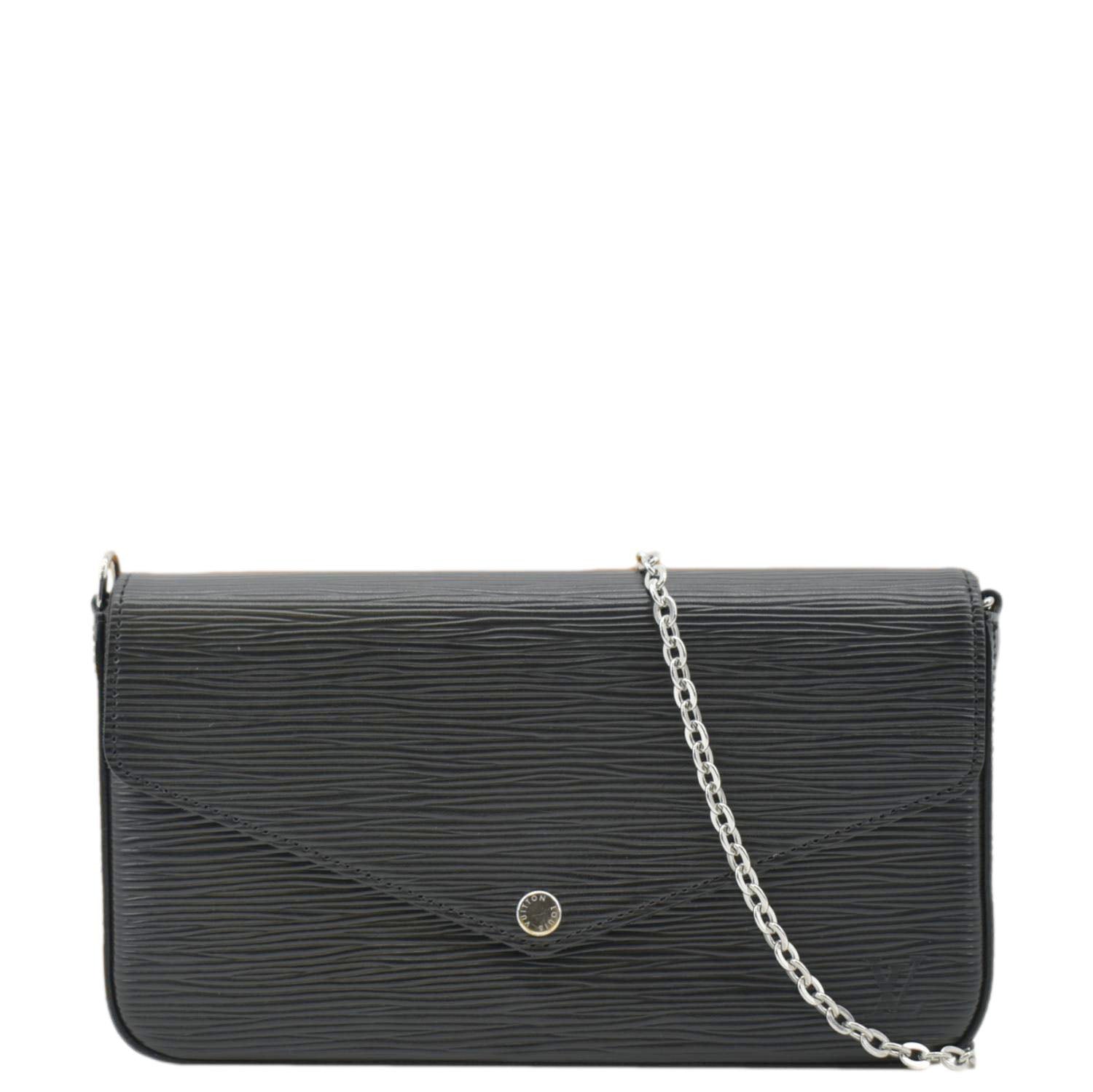 LOUIS VUITTON Felicie Epi Leather Pochette Crossbody Bag Black