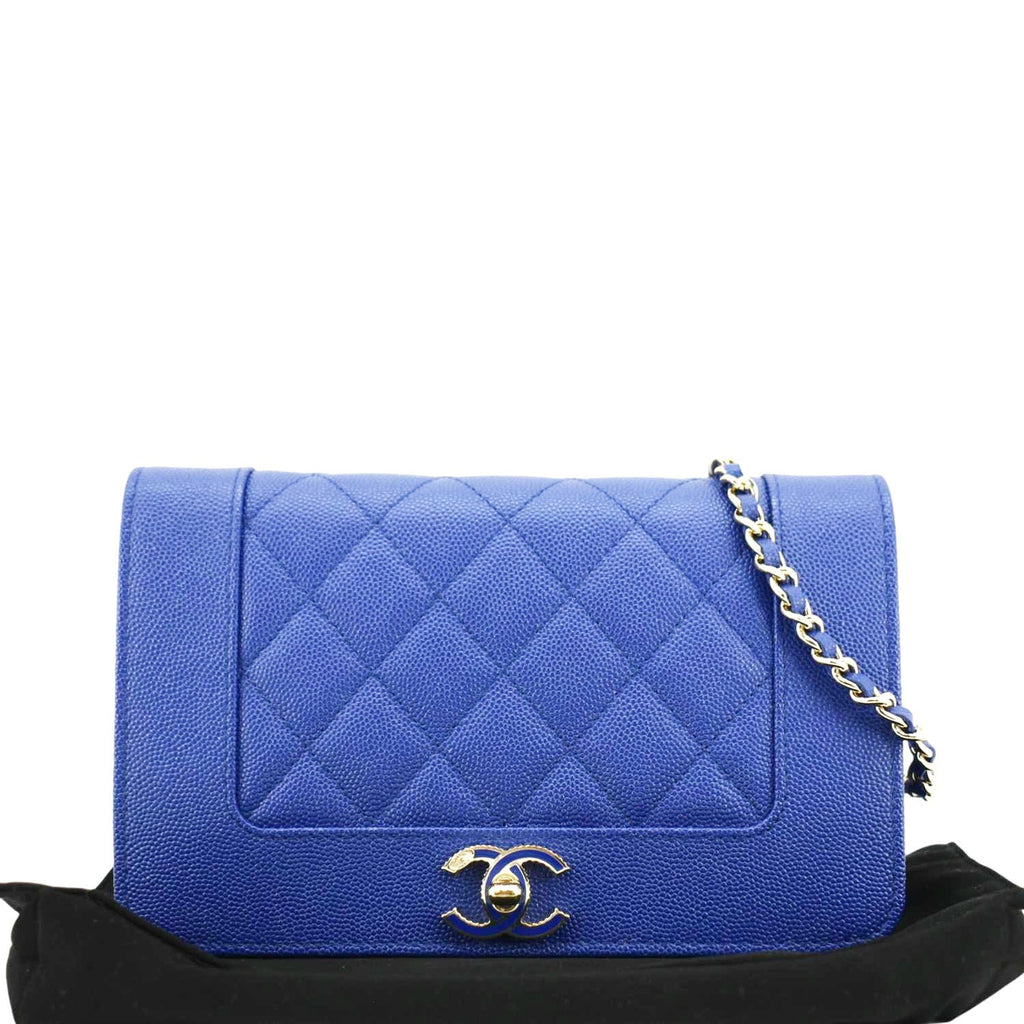 Chanel Mademoiselle  Flap Quilted Leather Shoulder Bag Blue