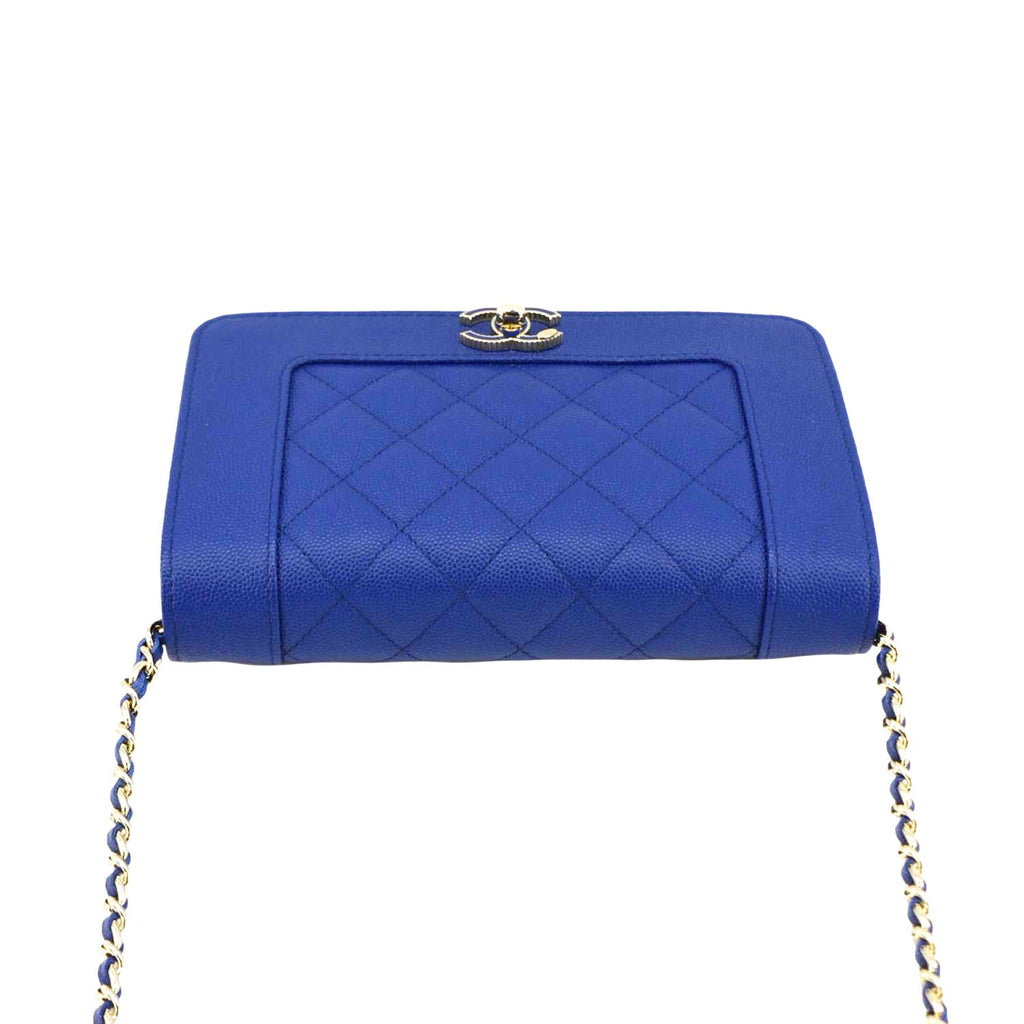 Chanel Mademoiselle  Flap Quilted Leather Shoulder Bag Blue