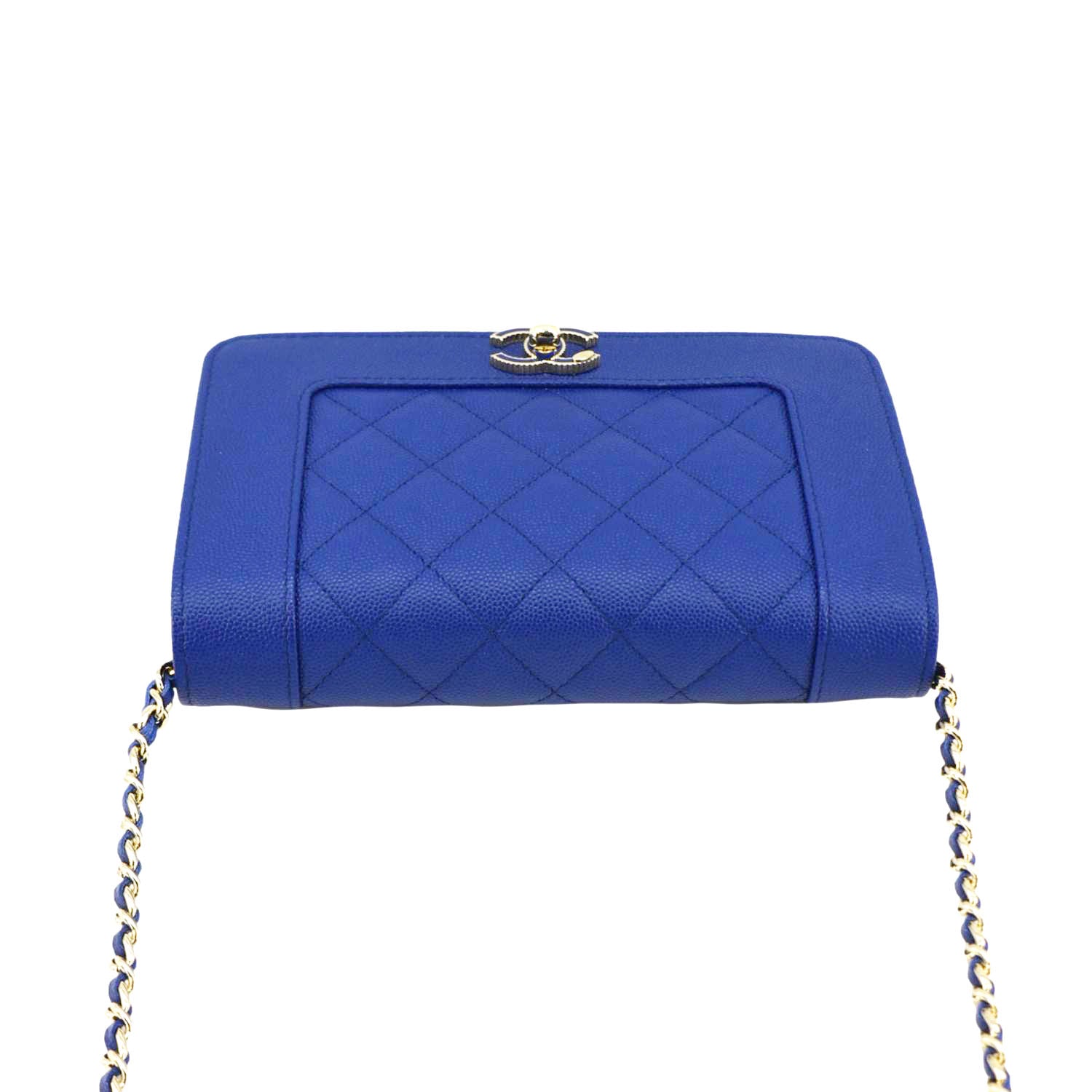 Chanel Mademoiselle  Flap Quilted Leather Shoulder Bag Blue