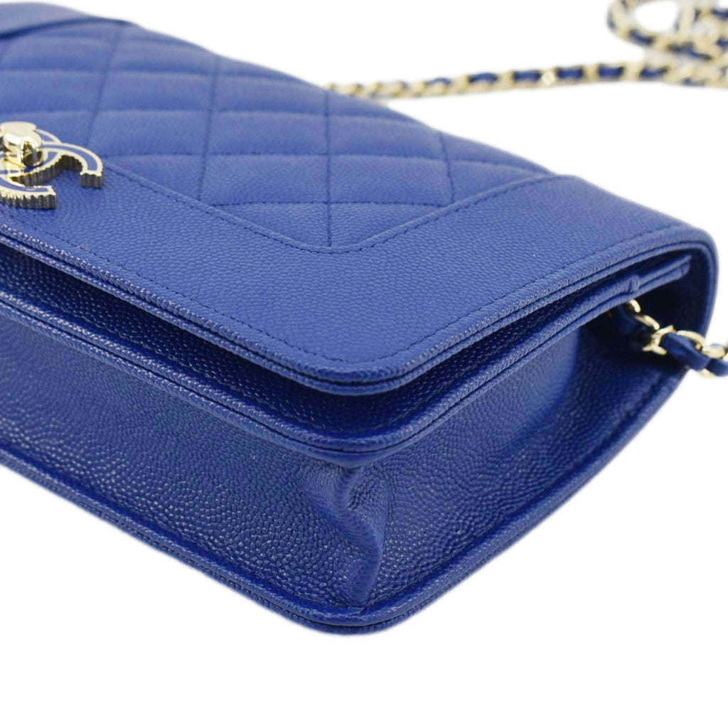 Chanel Mademoiselle  Flap Quilted Leather Shoulder Bag Blue