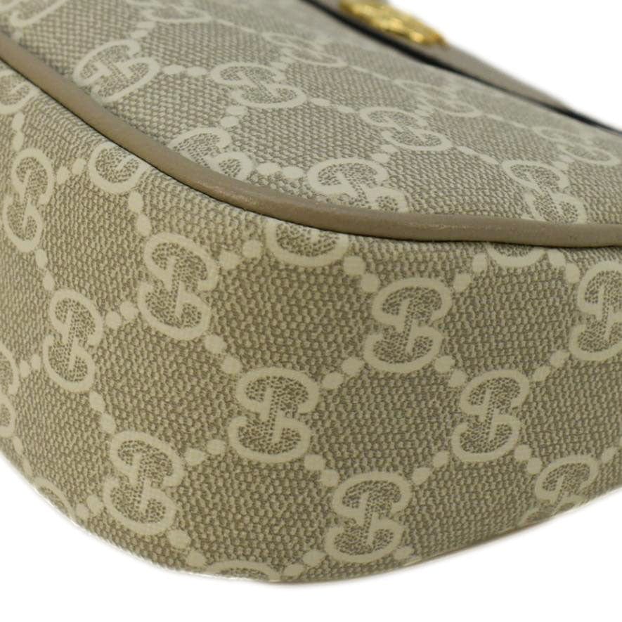 GUCCI Ophidia Web Small Gucci Supreme Canvas Shoulder Bag Beige 735132