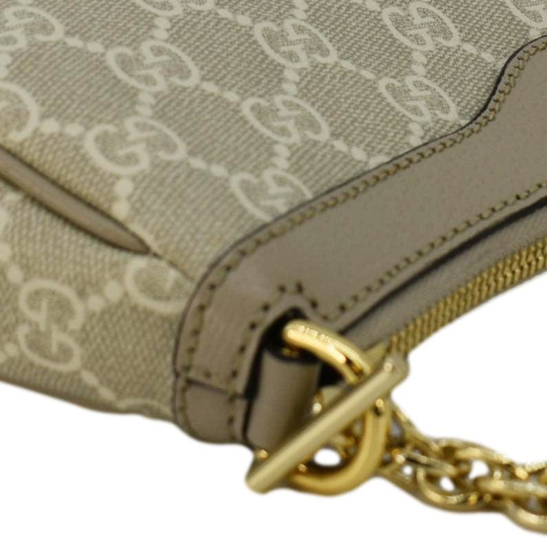 GUCCI Ophidia Web Small Gucci Supreme Canvas Shoulder Bag Beige 735132