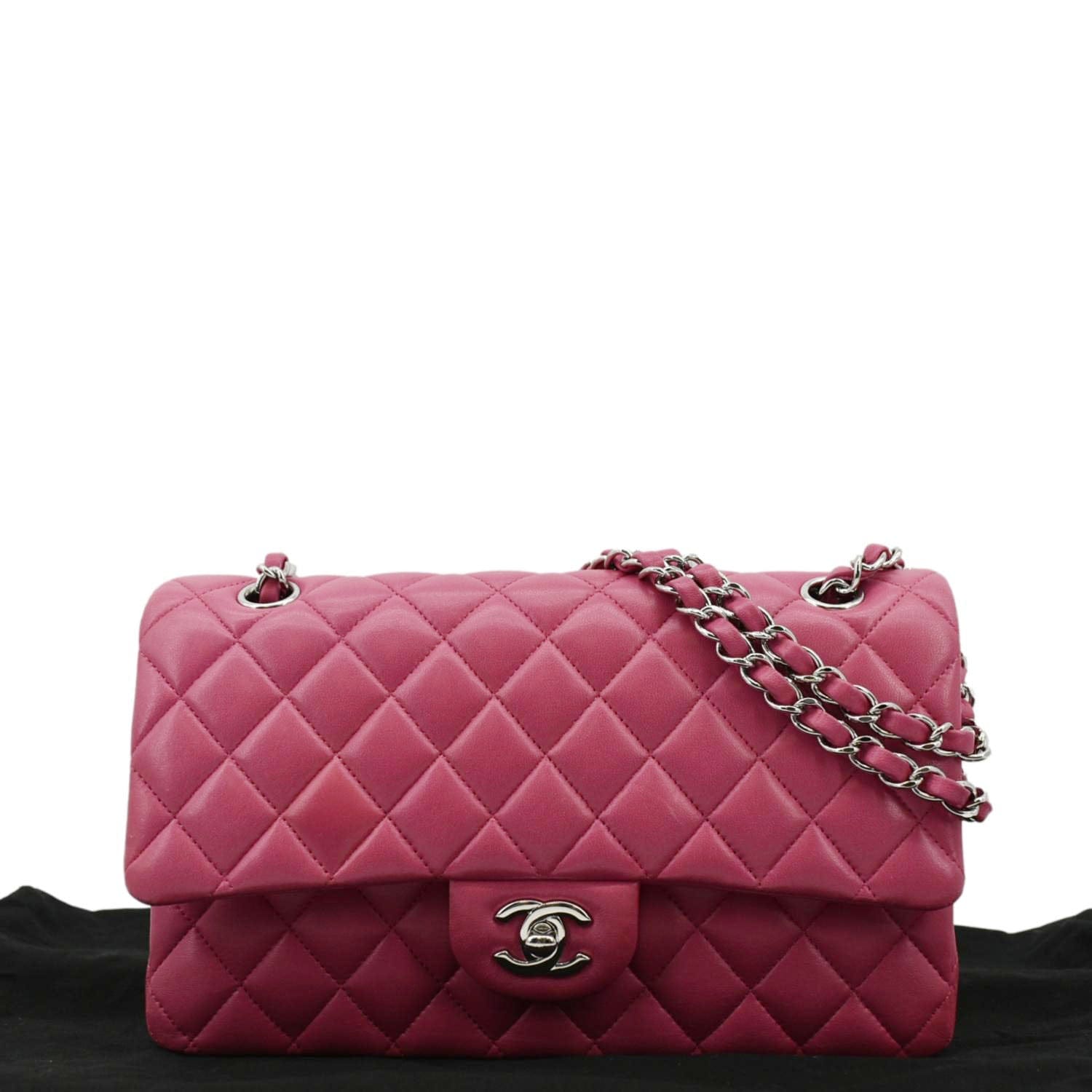 Chanel Classic Double Flap Quilted Leather Shoulder Bag Rose Pink