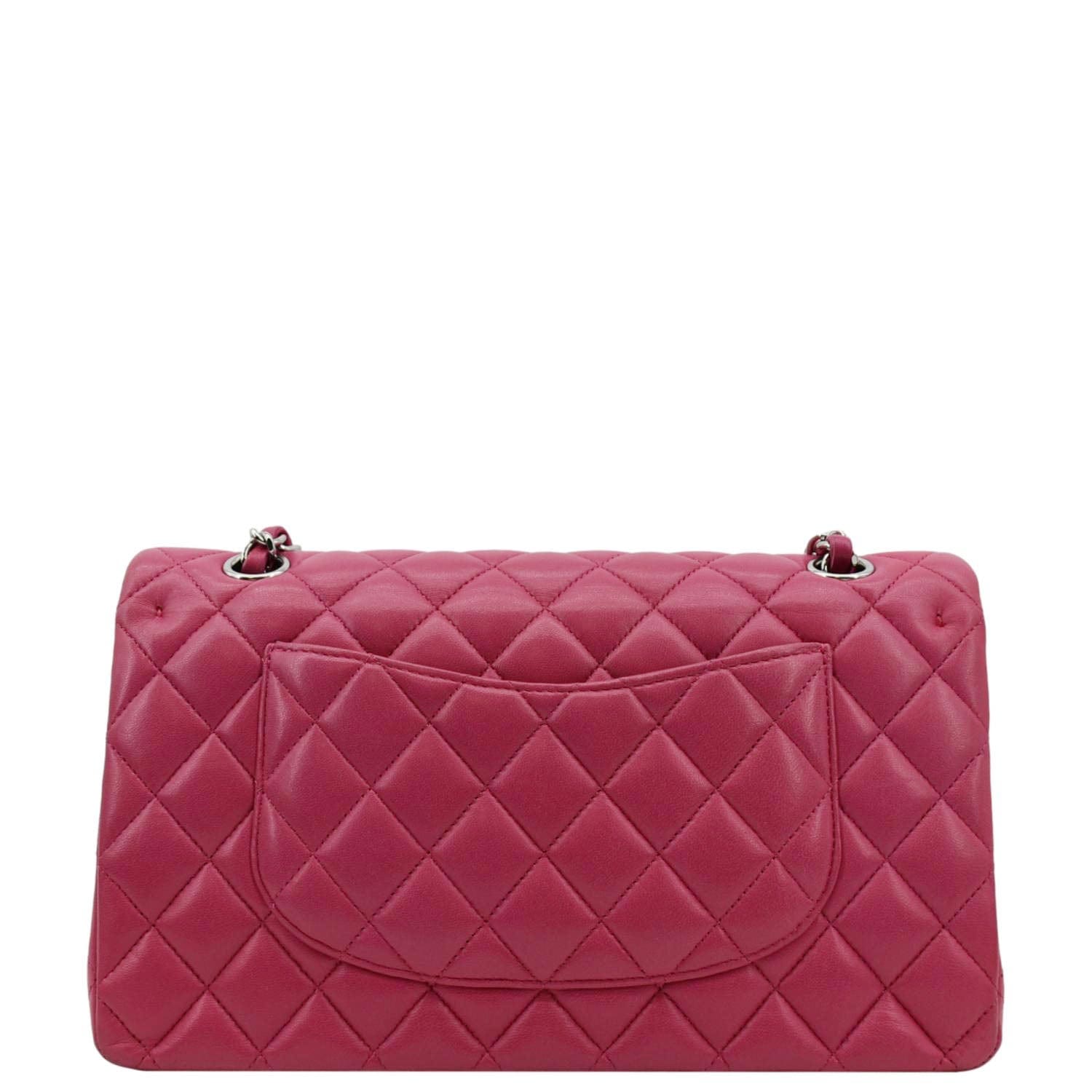 Chanel Classic Double Flap Quilted Leather Shoulder Bag Rose Pink