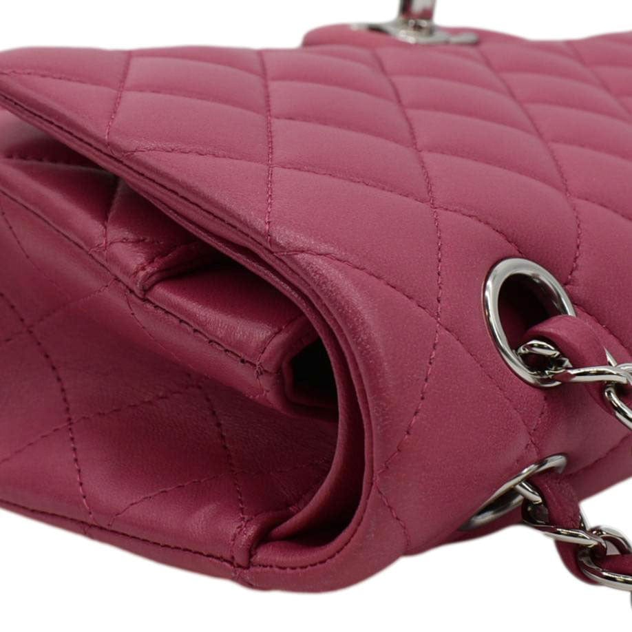 Chanel Classic Double Flap Quilted Leather Shoulder Bag Rose Pink