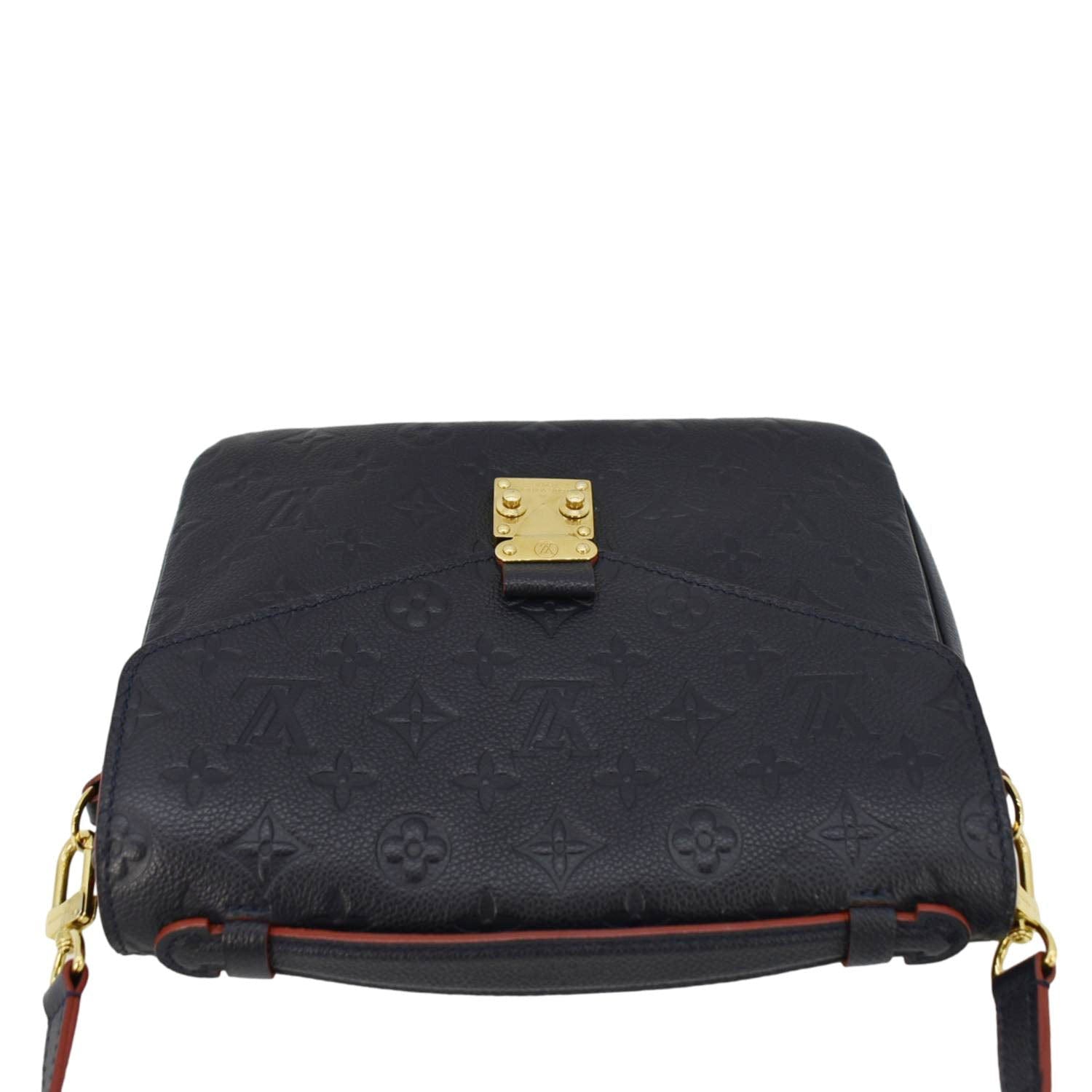 LOUIS VUITTON Metis Pochette Empreinte Leather Crossbody Bag Navy Blue