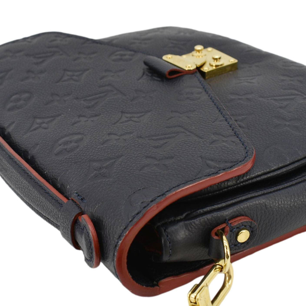 LOUIS VUITTON Metis Pochette Empreinte Leather Crossbody Bag Navy Blue