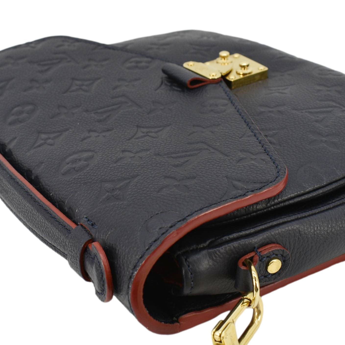 LOUIS VUITTON Metis Pochette Empreinte Leather Crossbody Bag Navy Blue