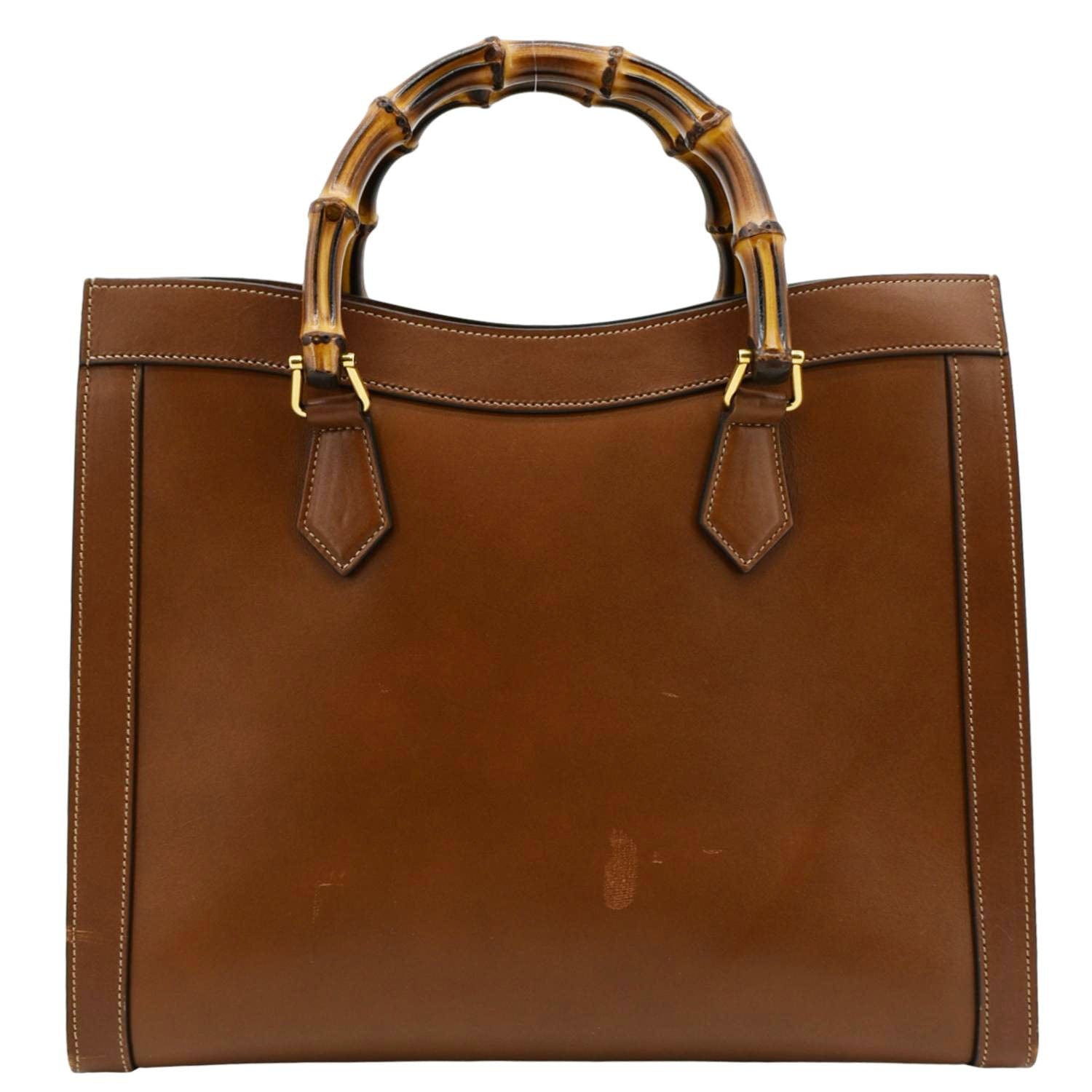 GUCCI Diana Medium Leather Top Handle Shoulder Bag Brown 655658