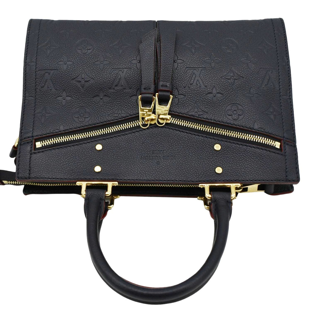 LOUIS VUITTON Sully PM Monogram Empreinte Leather Shoulder Bag Navy Blue