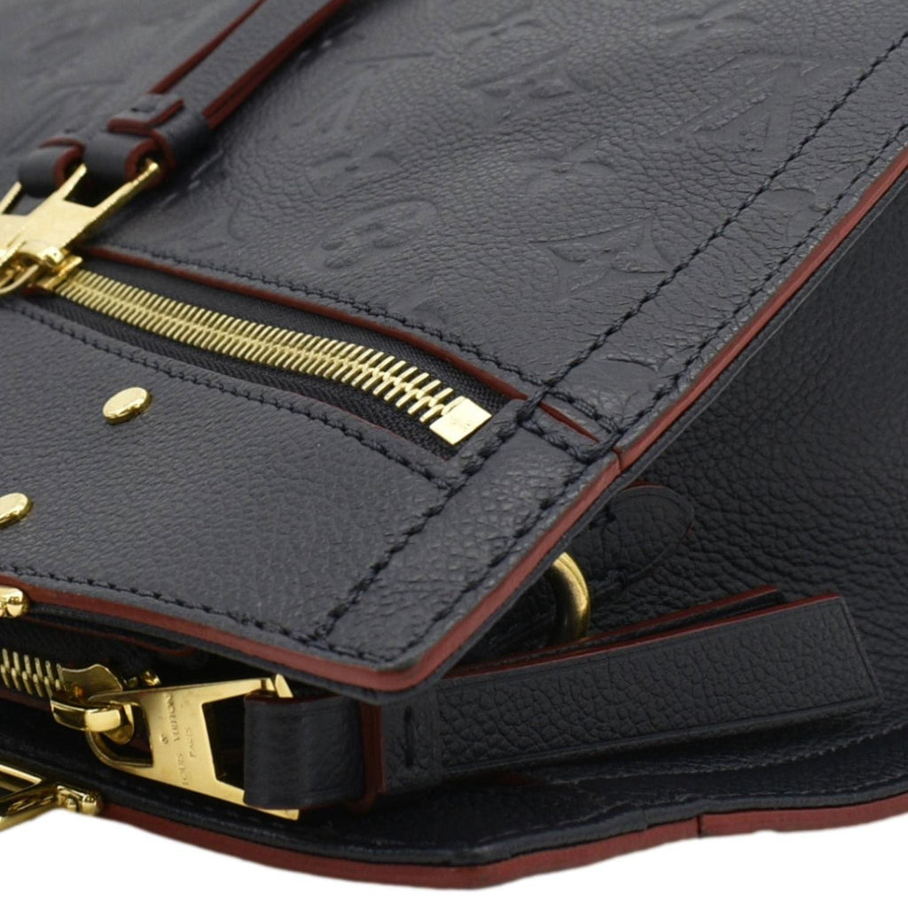 LOUIS VUITTON Sully PM Monogram Empreinte Leather Shoulder Bag Navy Blue