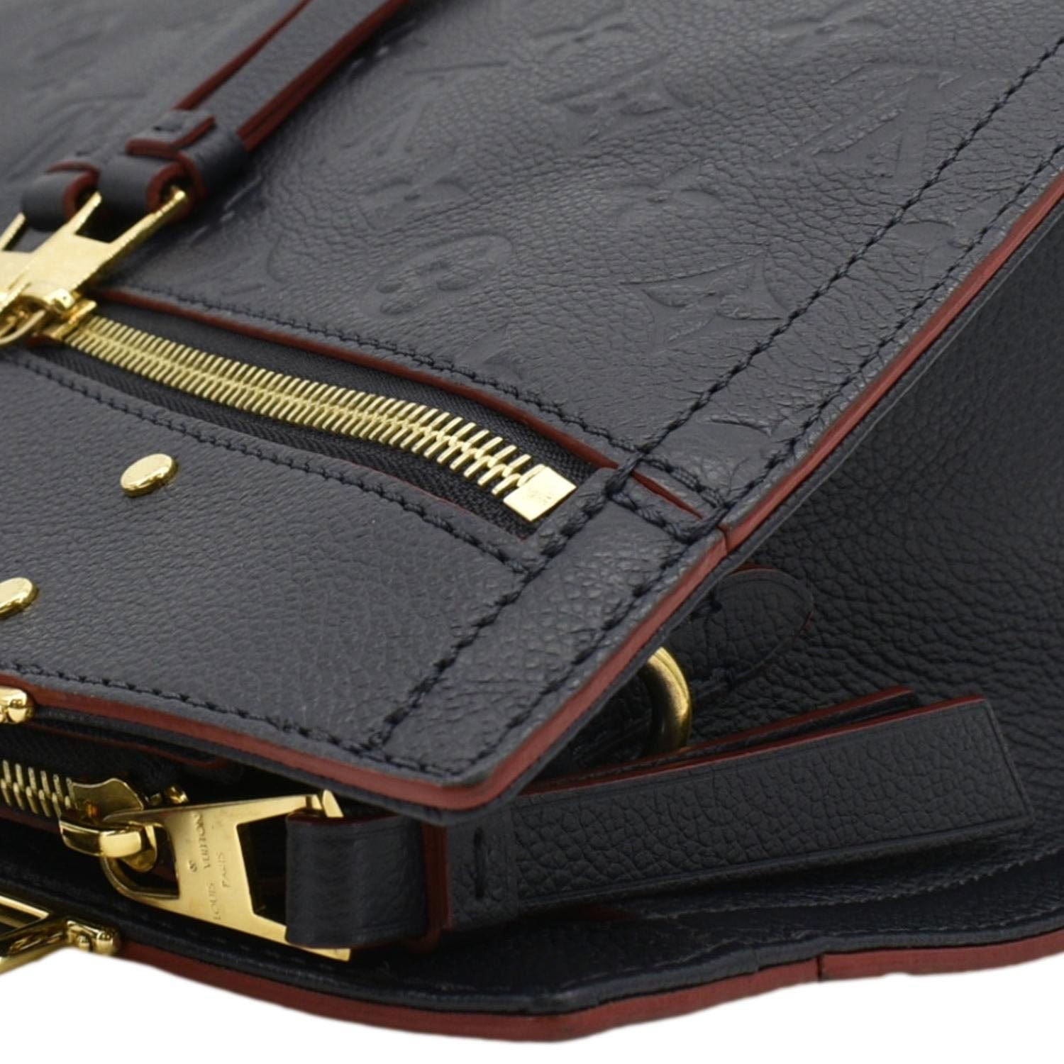 LOUIS VUITTON Sully PM Monogram Empreinte Leather Shoulder Bag Navy Blue