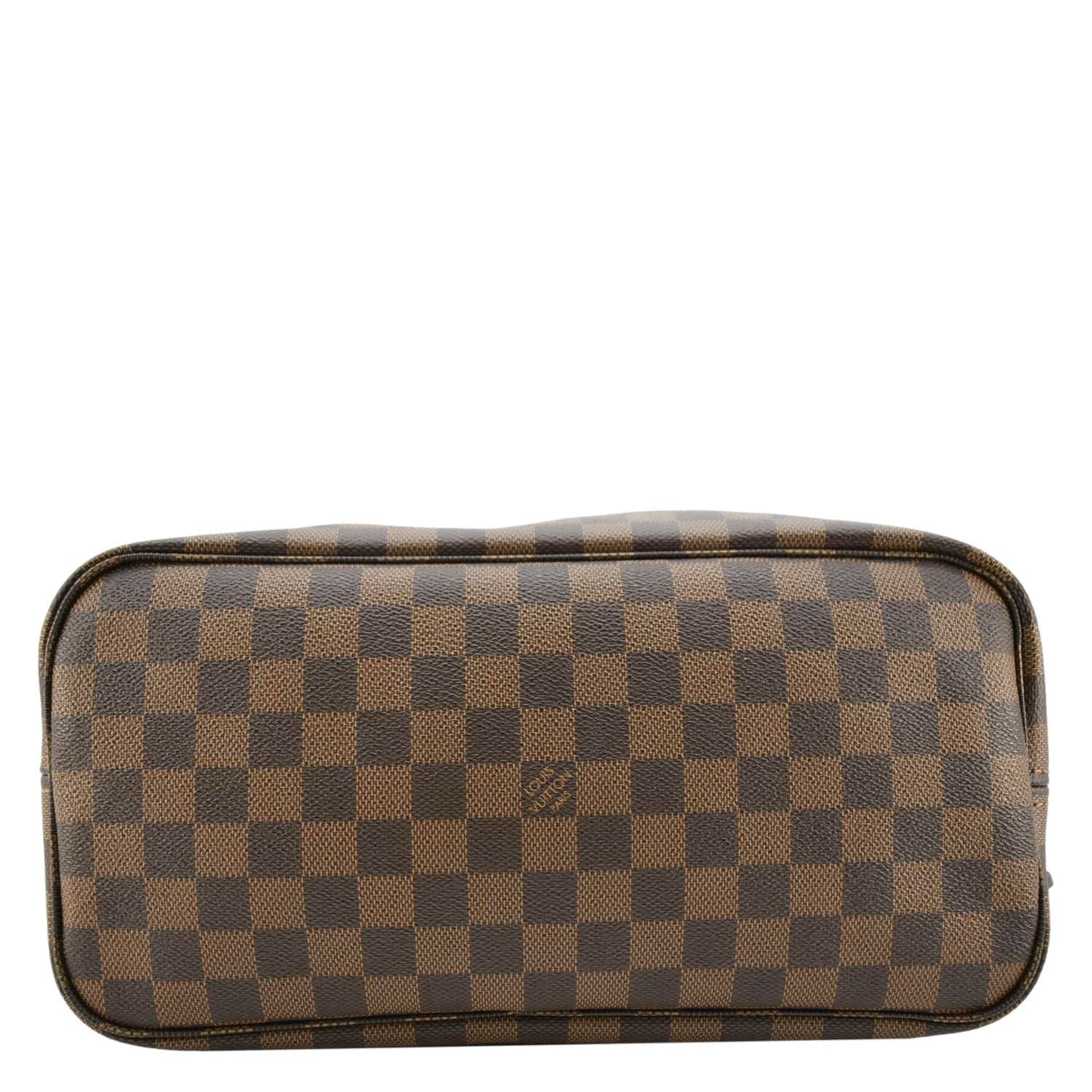 LOUIS VUITTON Neverfull MM Damier Ebene Tote Bag Brown