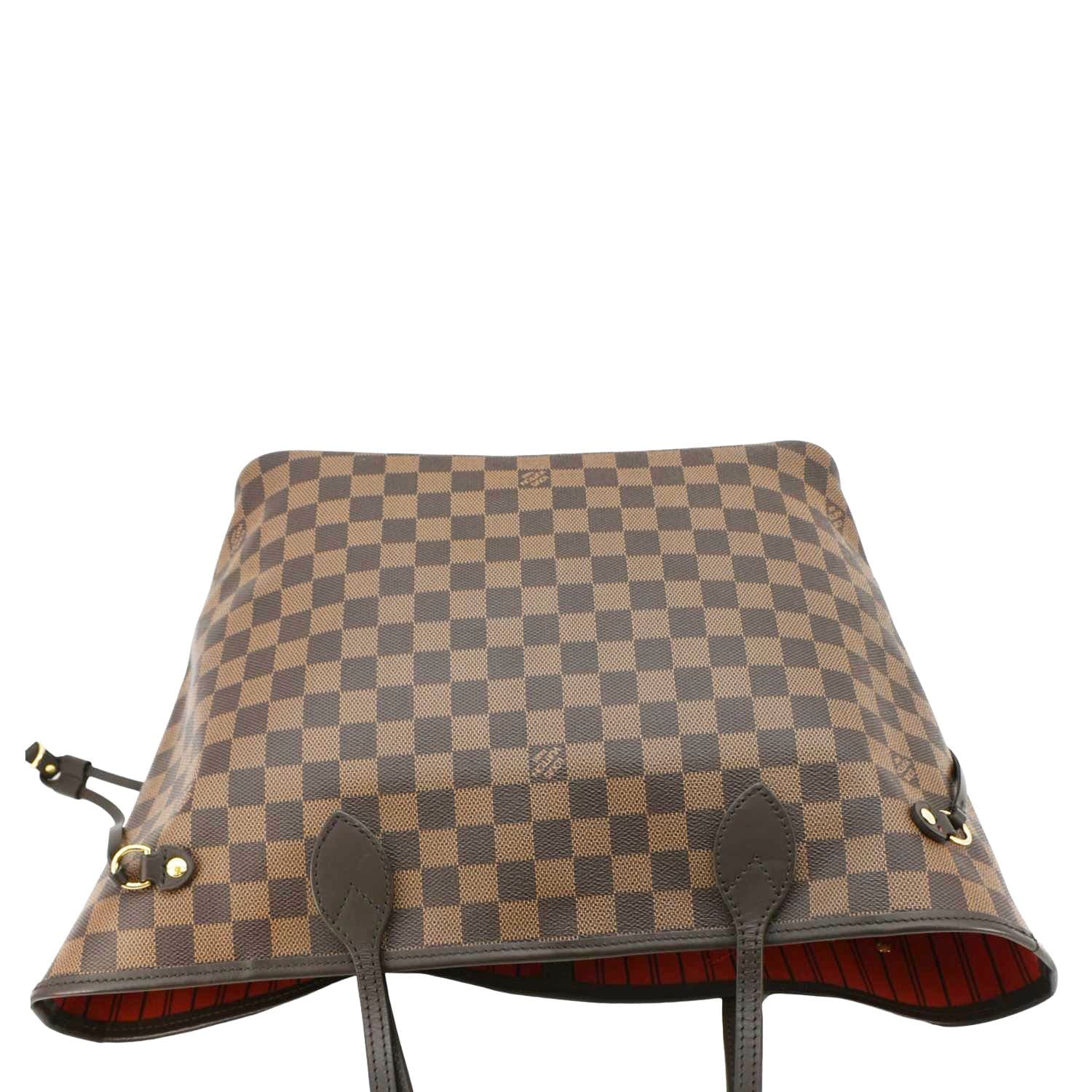 LOUIS VUITTON Neverfull MM Damier Ebene Tote Bag Brown