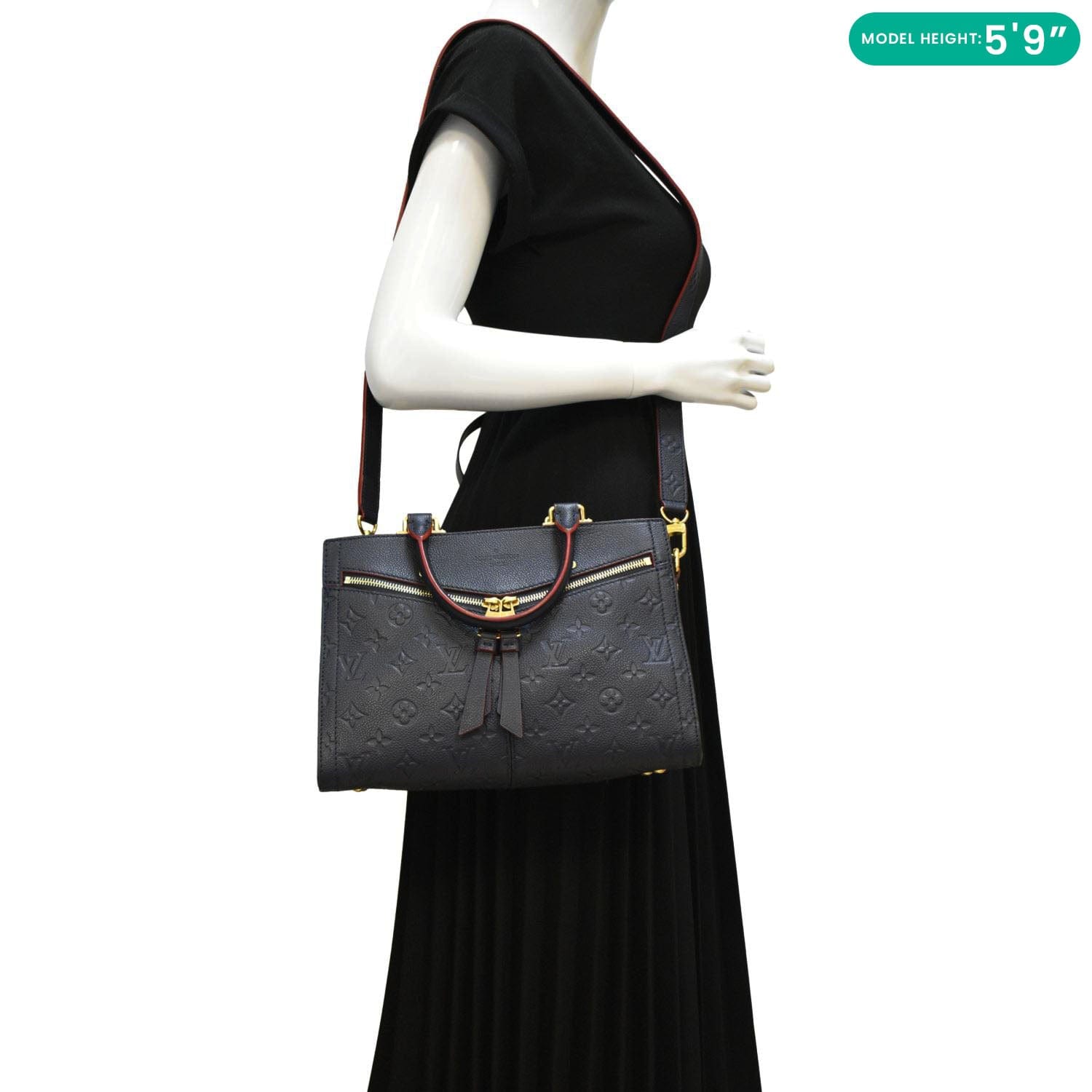 LOUIS VUITTON Sully PM Monogram Empreinte Leather Shoulder Bag Navy Blue