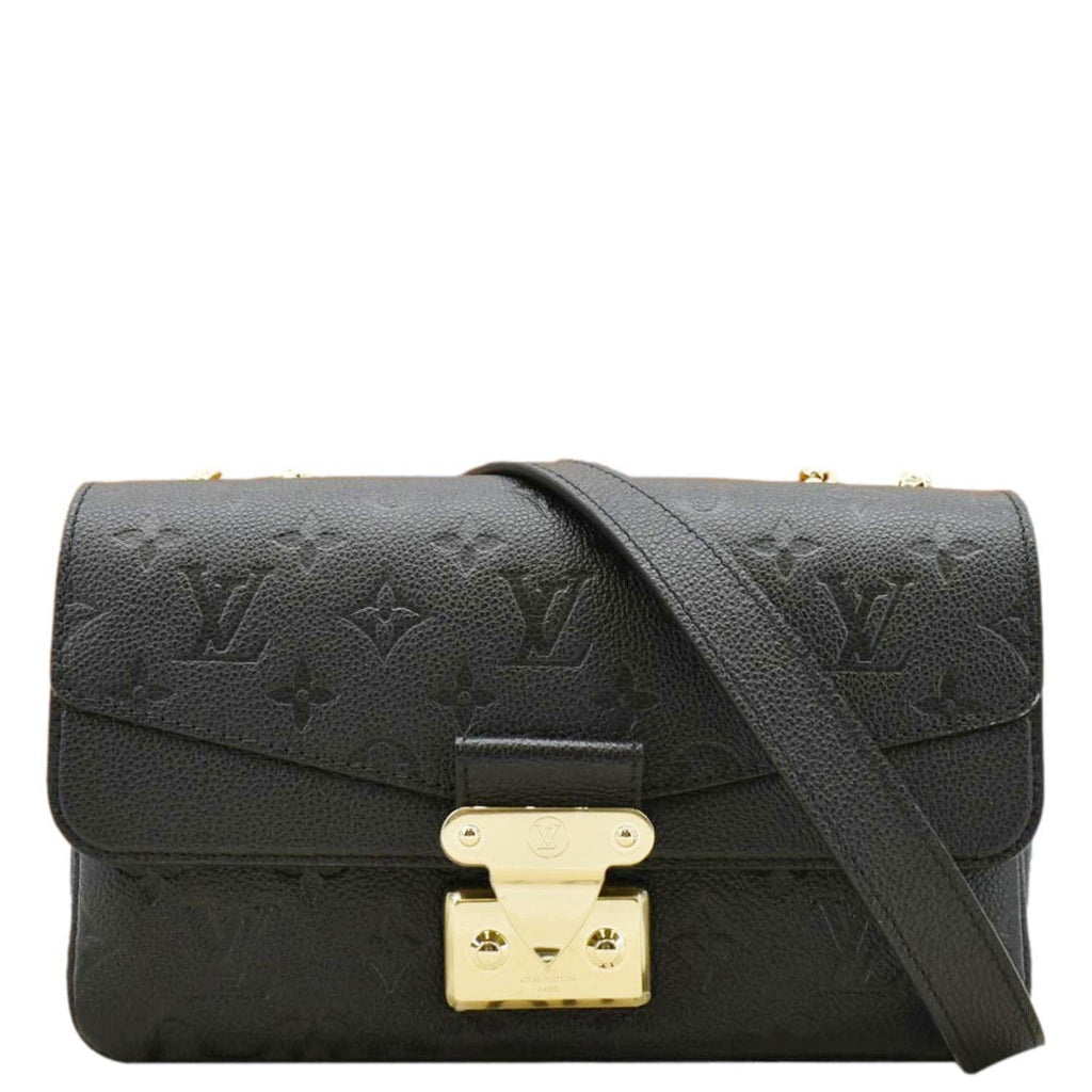 LOUIS VUITTON Marceau  Monogram Empreinte Leather Shoulder Bag Black