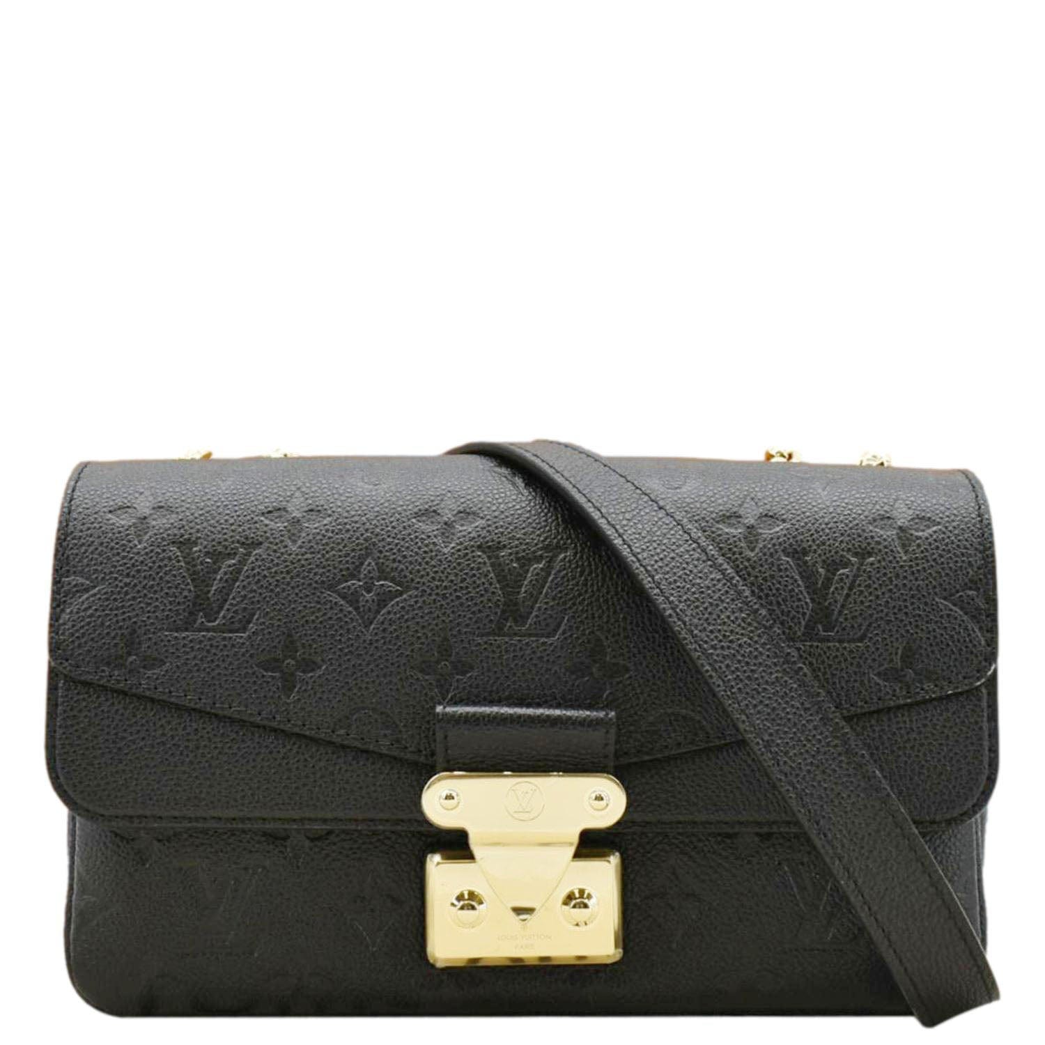 LOUIS VUITTON Marceau  Monogram Empreinte Leather Shoulder Bag Black