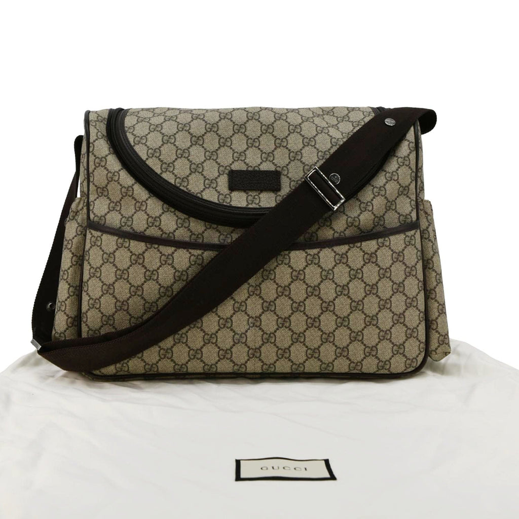 GUCCI Diaper Gucci Supreme Monogram Canvas Shoulder Bag Beige 123326