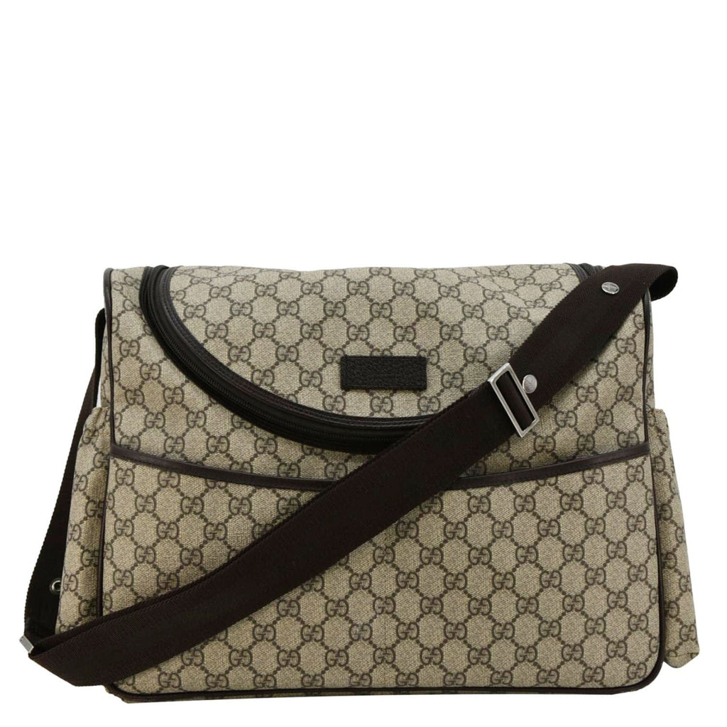 GUCCI Diaper Gucci Supreme Monogram Canvas Shoulder Bag Beige 123326