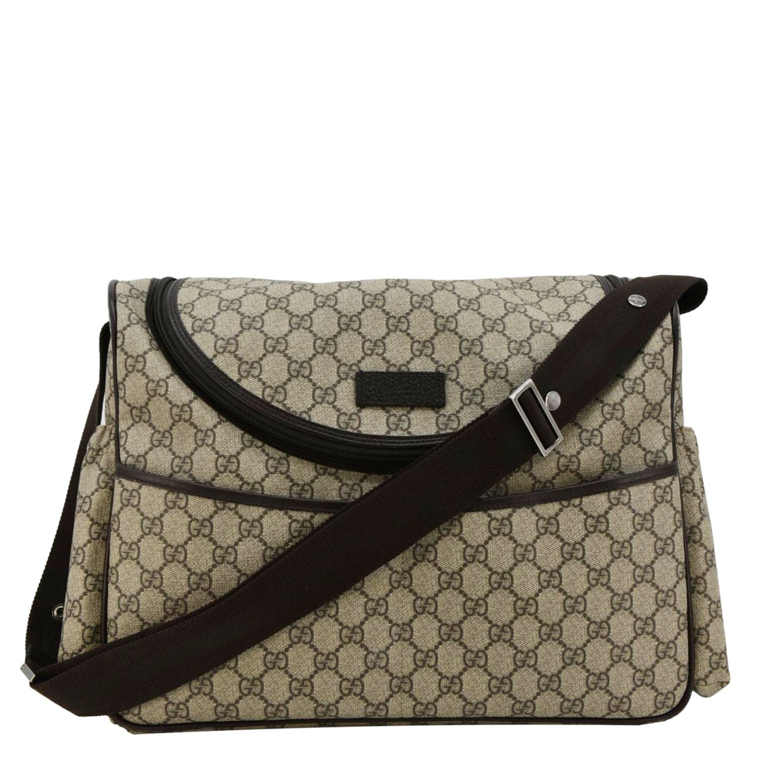 GUCCI Diaper Gucci Supreme Monogram Canvas Shoulder Bag Beige 123326