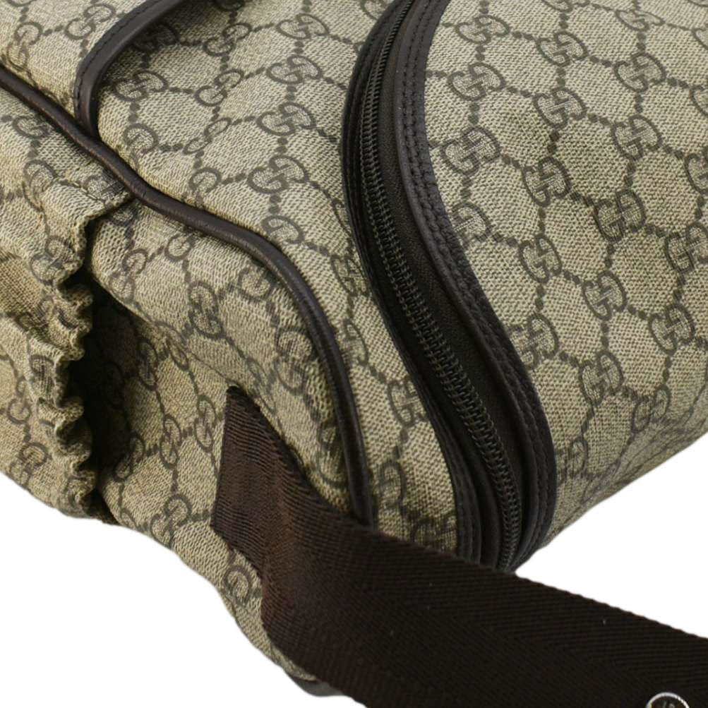 GUCCI Diaper Gucci Supreme Monogram Canvas Shoulder Bag Beige 123326
