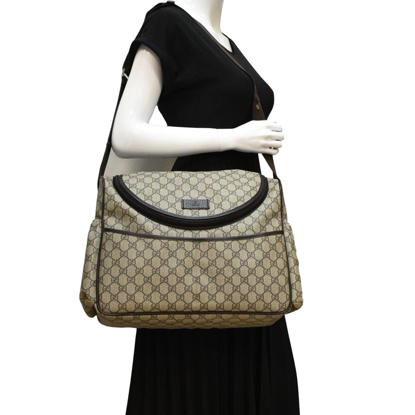GUCCI Diaper Gucci Supreme Monogram Canvas Shoulder Bag Beige 123326